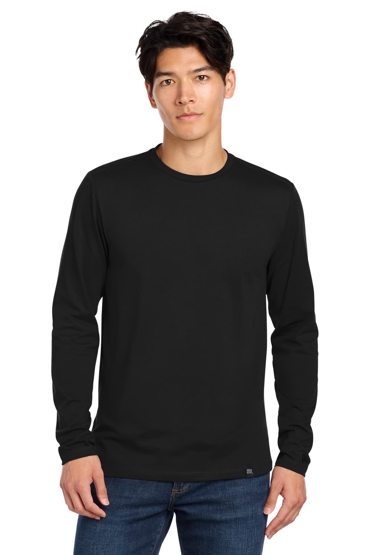 New Era New Era Heritage Blend Long Sleeve Crew Tee. NEA102 in Black