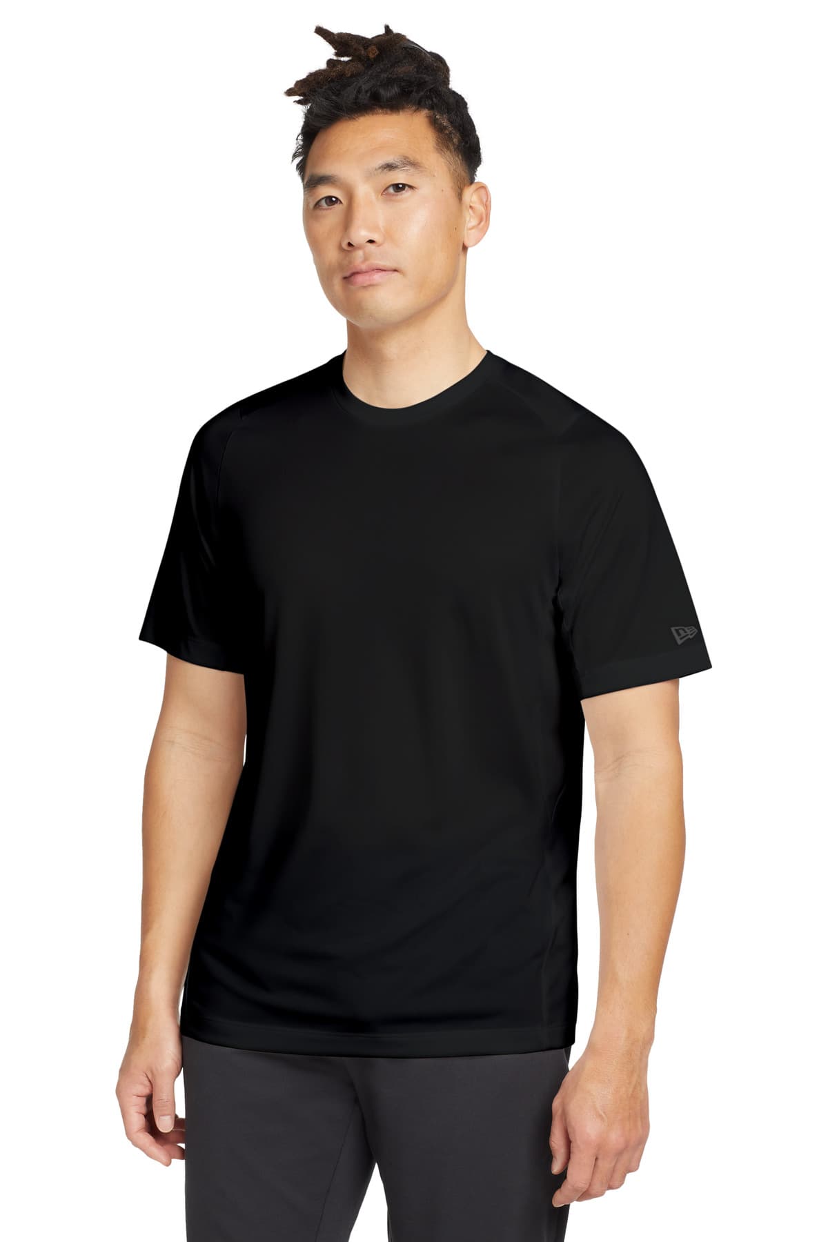 New Era New Era Series Performance Crew Tee. NEA200 in Black Solid