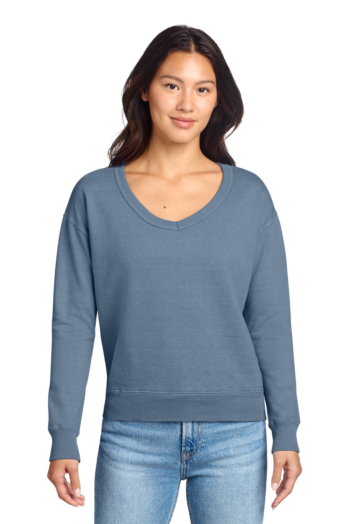 Port & Company Port & Co Women's Beach Wash Garment-Dyed V-Neck Sweatshirt LPC098V