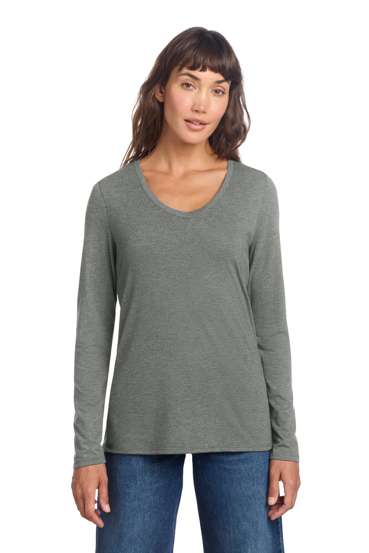 District District Women's Perfect Tri Long Sleeve V-Neck Tee DT135