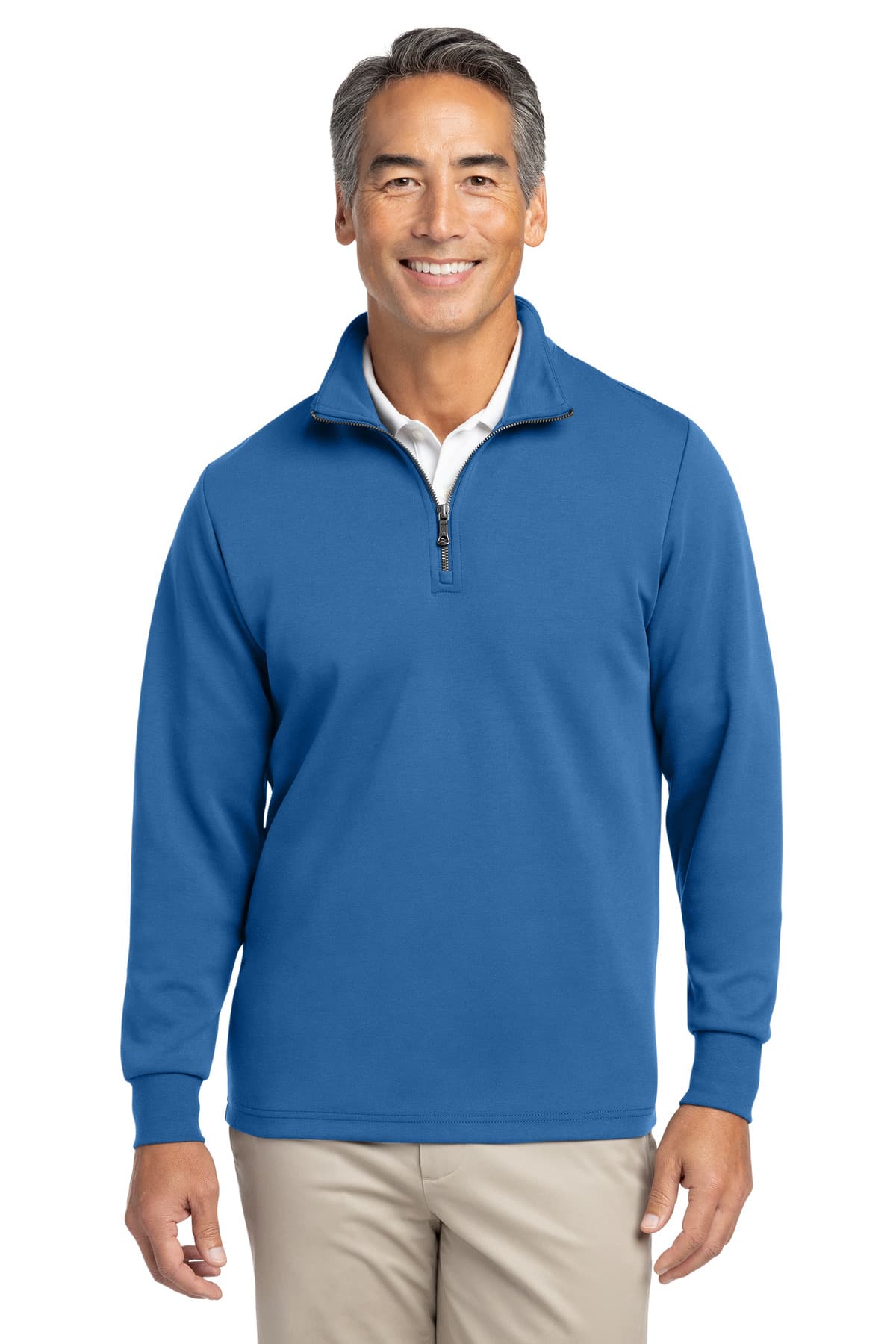 Brooks Brothers Brooks Brothers Double-Knit 1/4-Zip BB18206 in Charter Blue