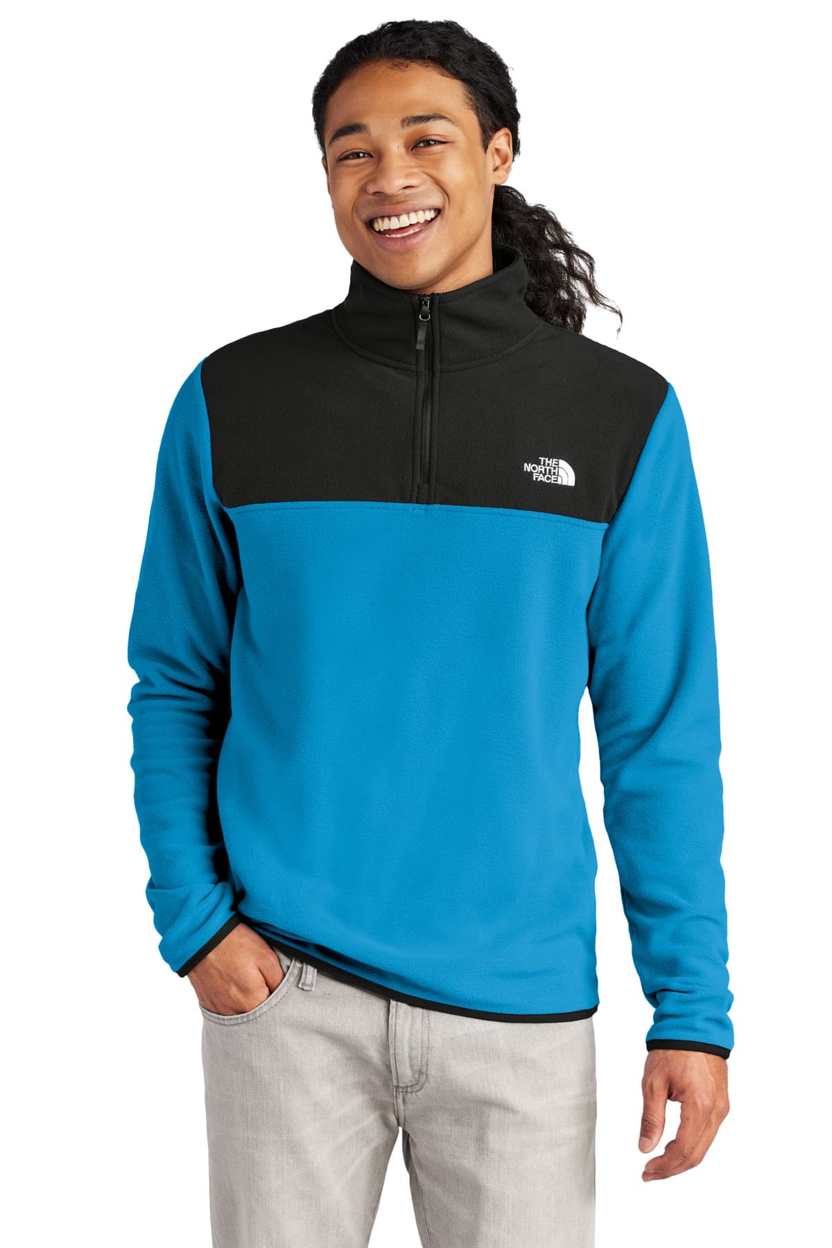 The North Face The North Face Glacier 1/4-Zip Fleece NF0A7V4L in Hero Blue/ TNF Black