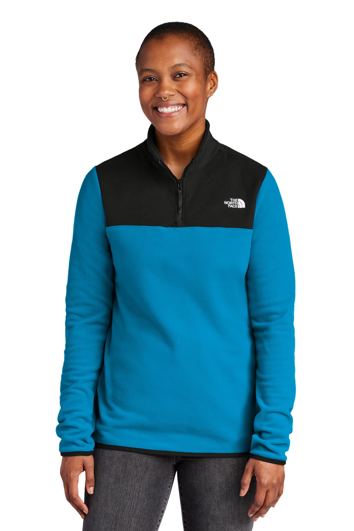 The North Face The North Face Women's Glacier 1/4-Zip Fleece NF0A7V4M in Hero Blue/ TNF Black