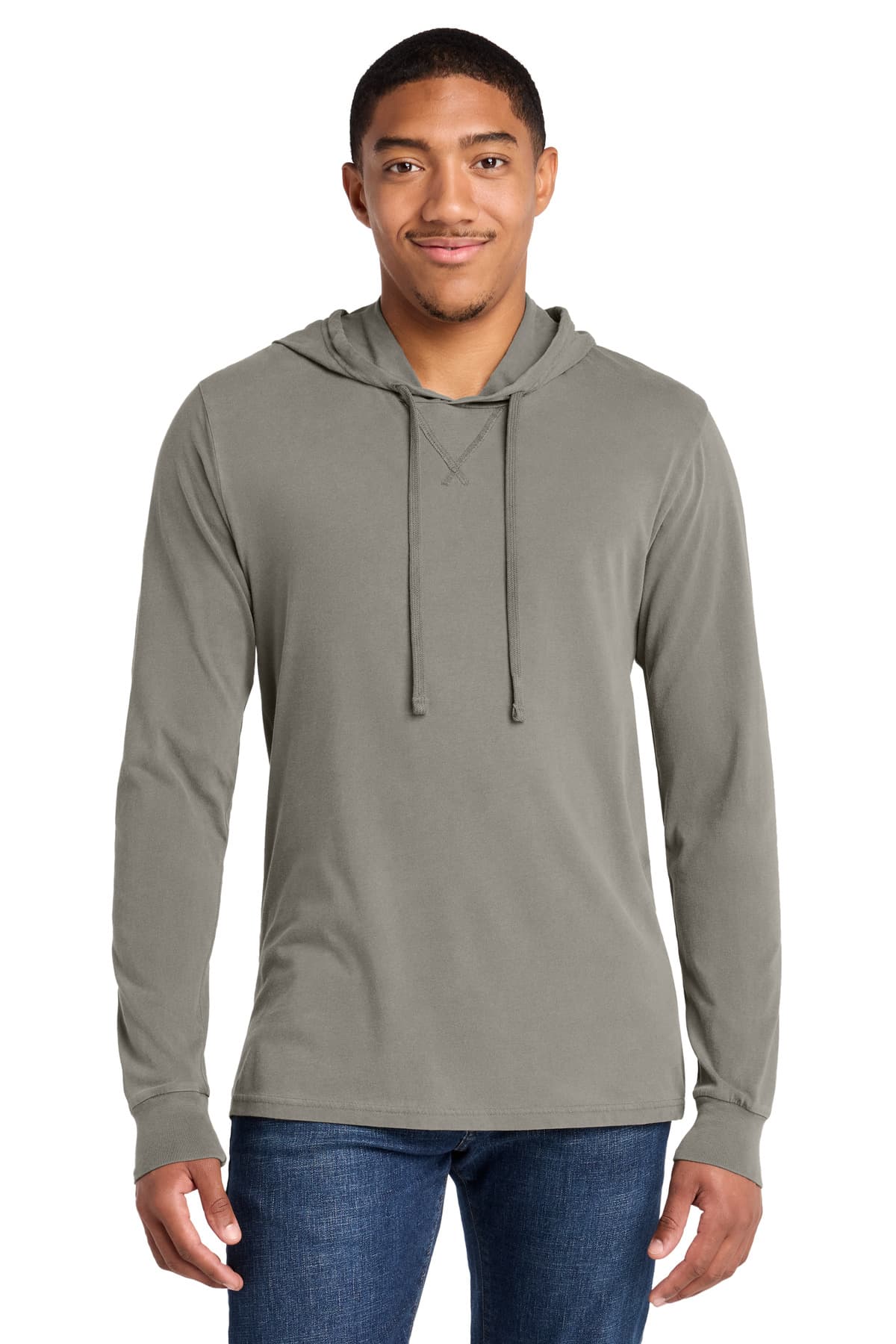 AllMade Allmade Unisex Mineral Dye Organic Cotton Hoodie Tee AL6305 in Driftwood Grey