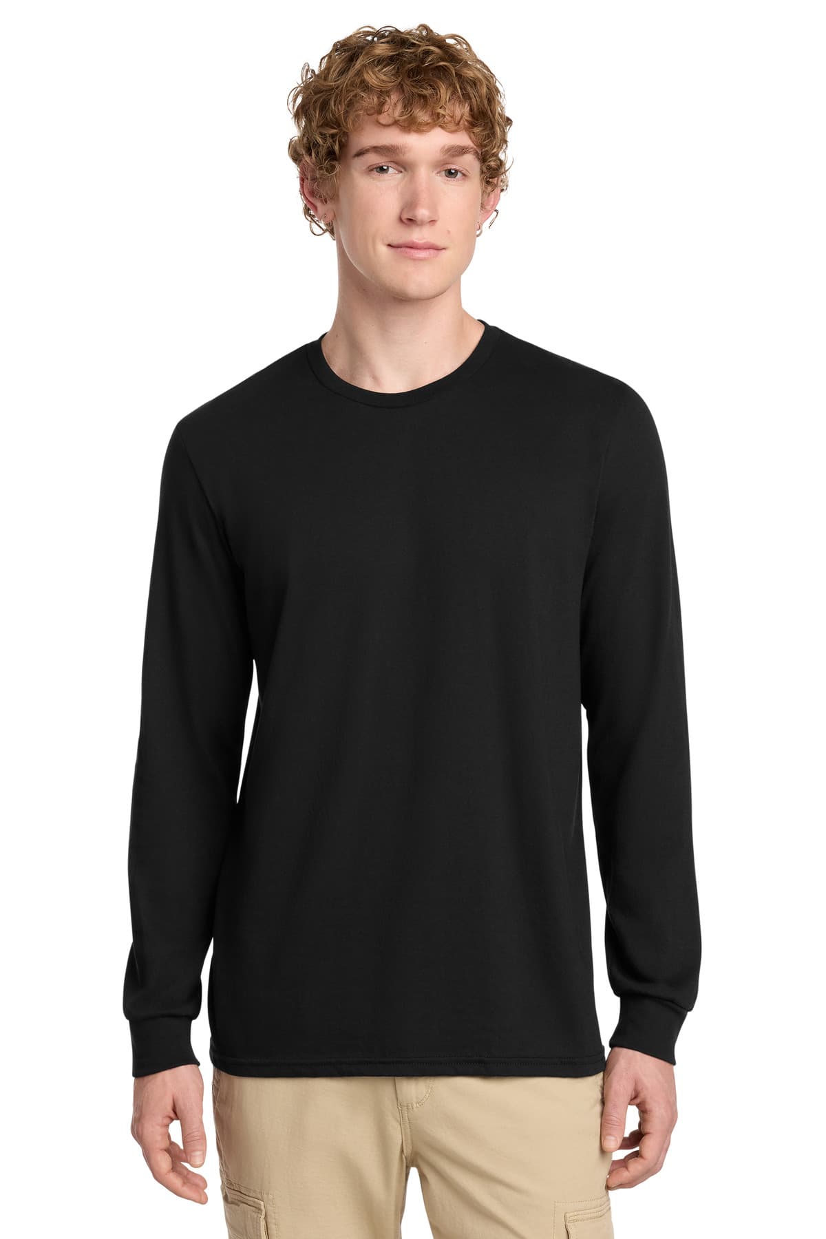 District District Perfect Blend CVC Long Sleeve Tee DT109 in Black