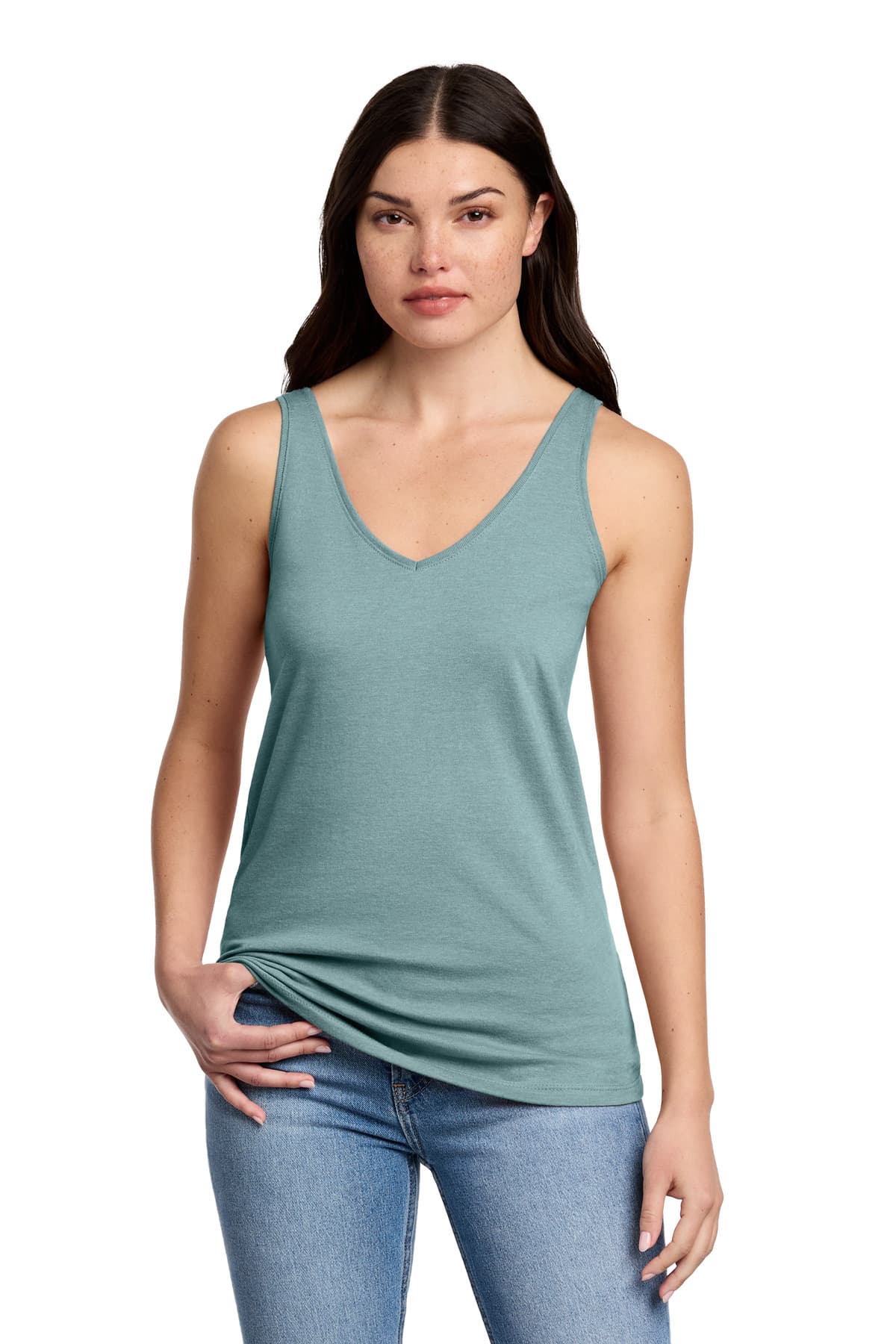 District District Women's Perfect Blend CVC V-Neck Tank DT154