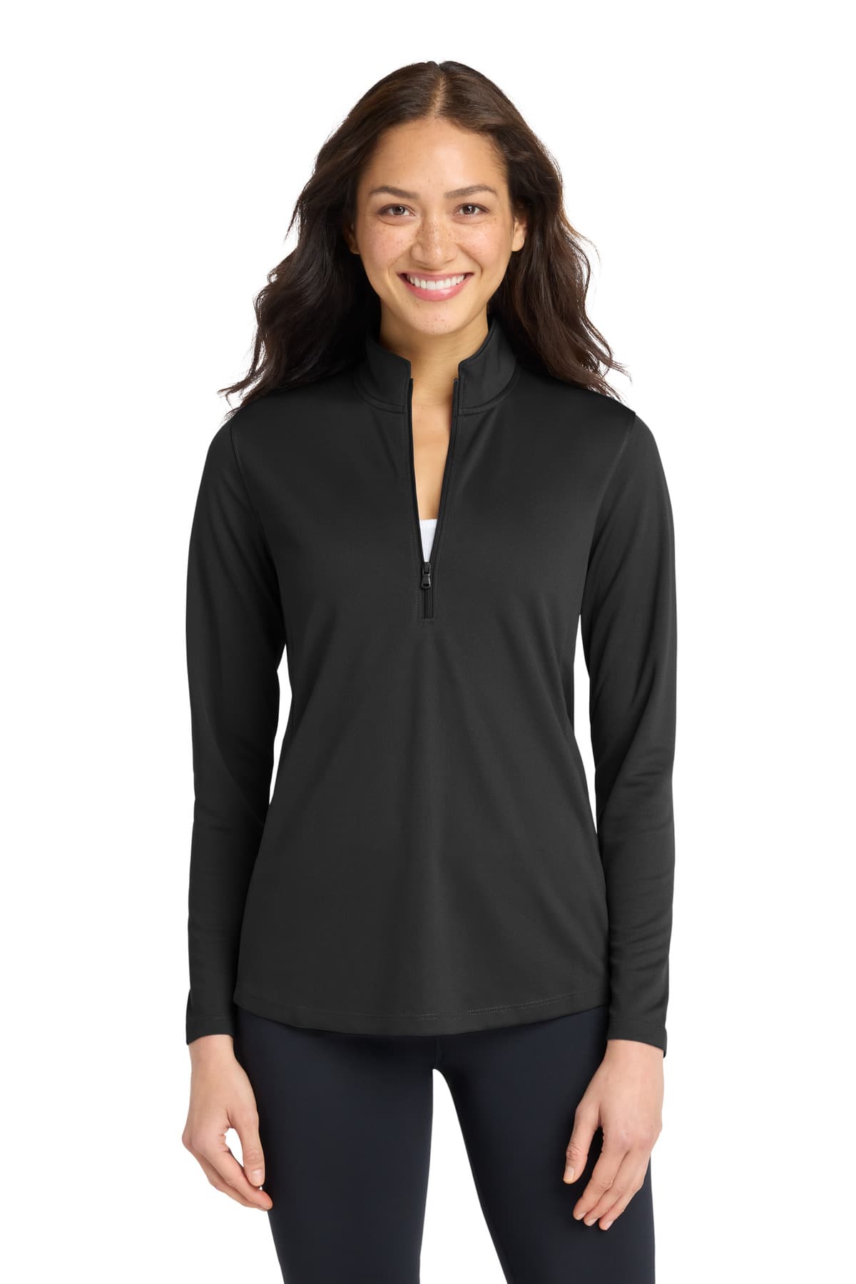 Port Authority Port Authority Women's Dry Zone UV Micro-Mesh 1/4-Zip LK112 in Deep Black