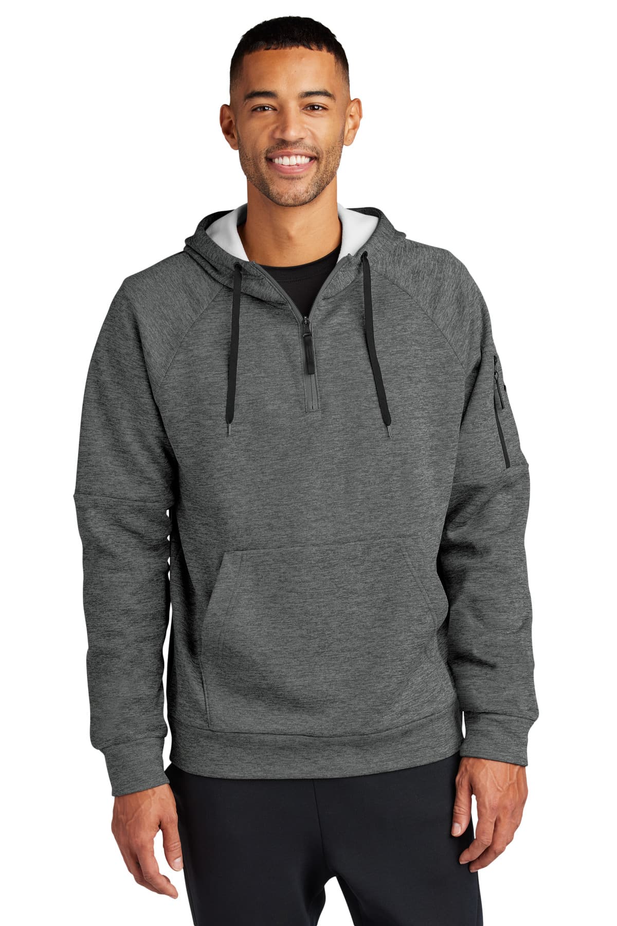 Nike Nike Therma-FIT Pocket 1/4-Zip Fleece Hoodie NKFD9742 in Charcoal Heather