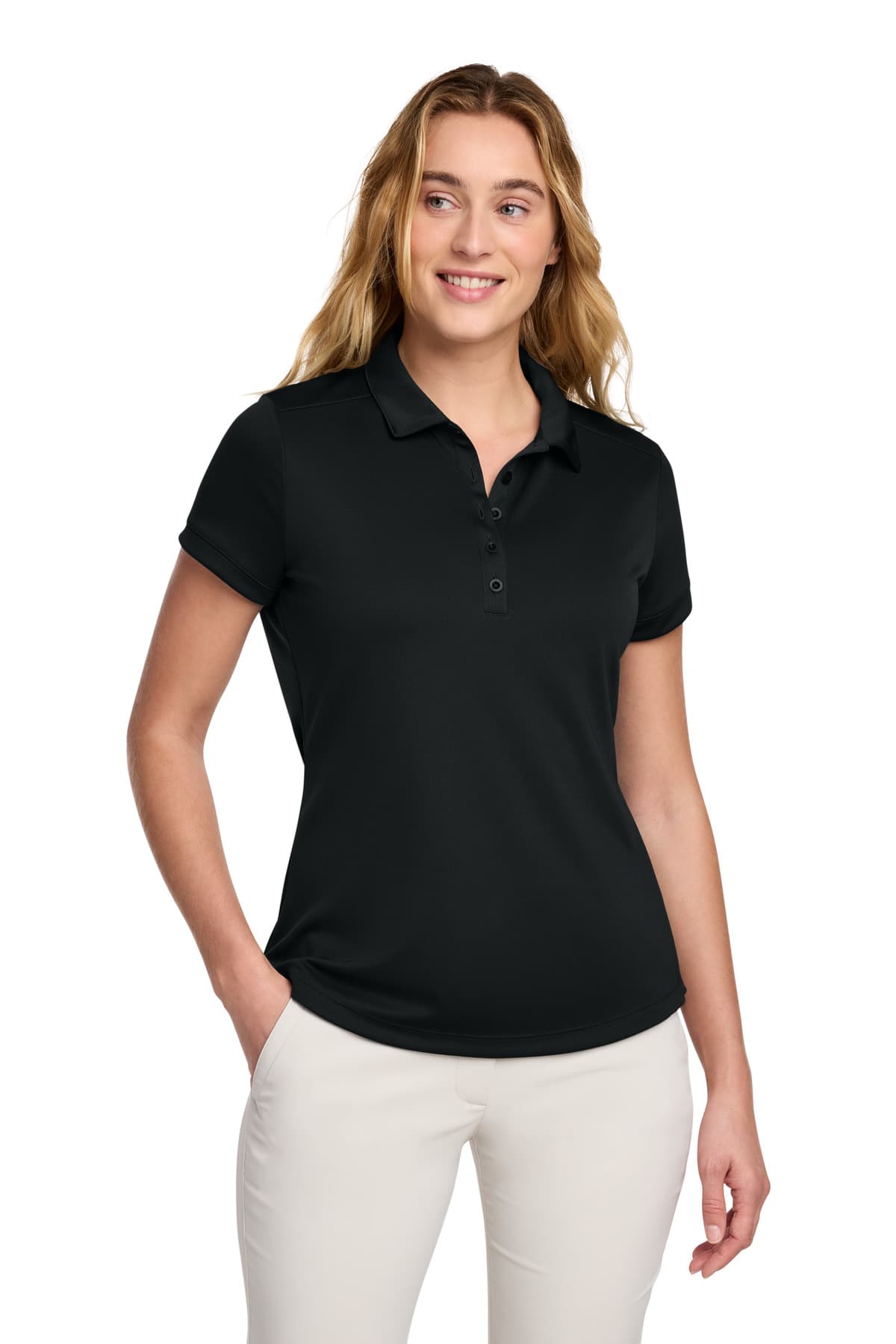 Nike Nike Women's Dri-FIT Players Modern Fit Polo. 811807 in Black