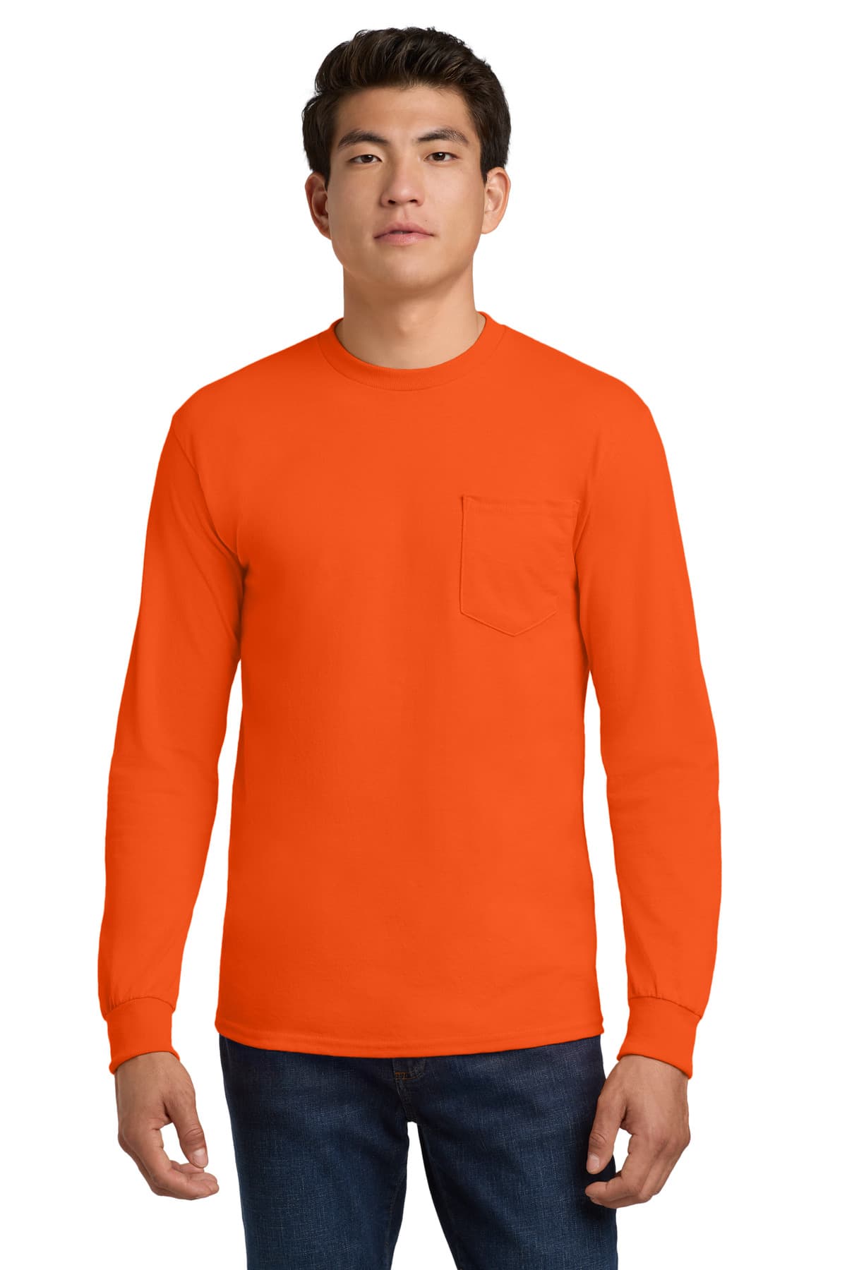 Gildan Gildan - Ultra Cotton 100% US Cotton Long Sleeve T-Shirt with Pocket. 2410