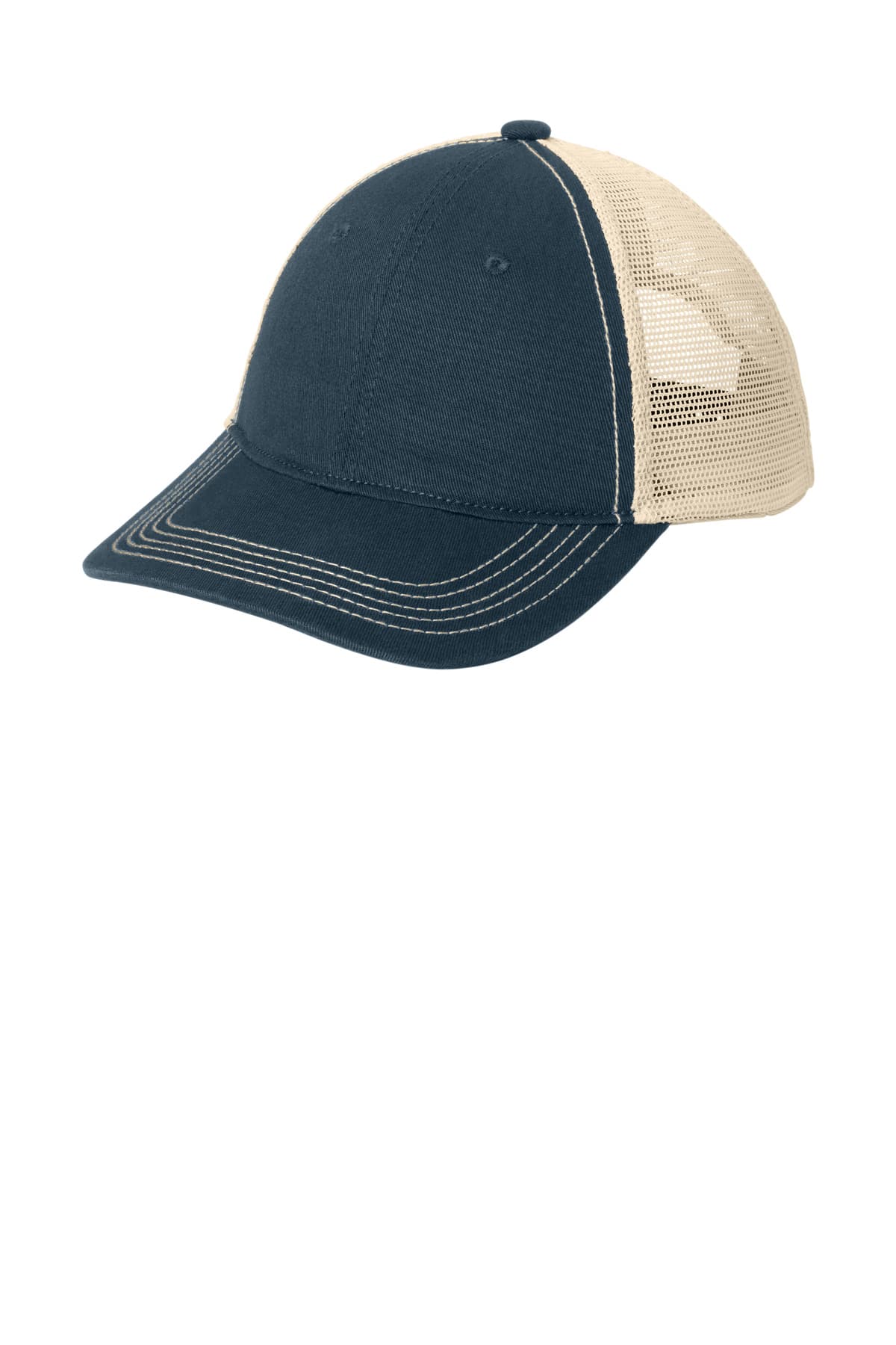 District District Super Soft Mesh Back Cap. DT630 in New Navy/ Stone