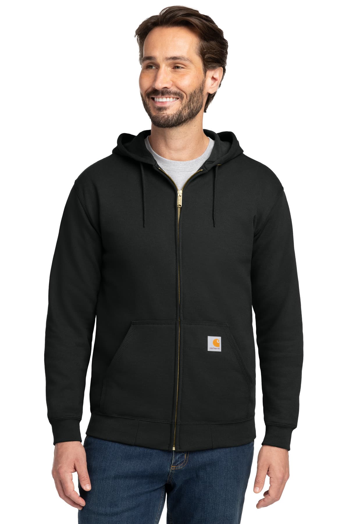 Carhartt Carhartt Midweight Hooded Zip-Front Sweatshirt. CTK122 in Black
