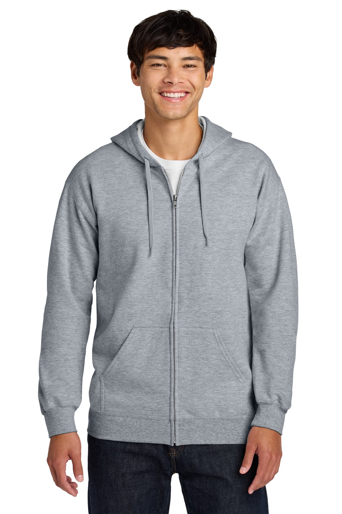 Gildan Gildan Softstyle Midweight Fleece Full-Zip Hooded Sweatshirt SF600 in Ring Spun Sport Grey