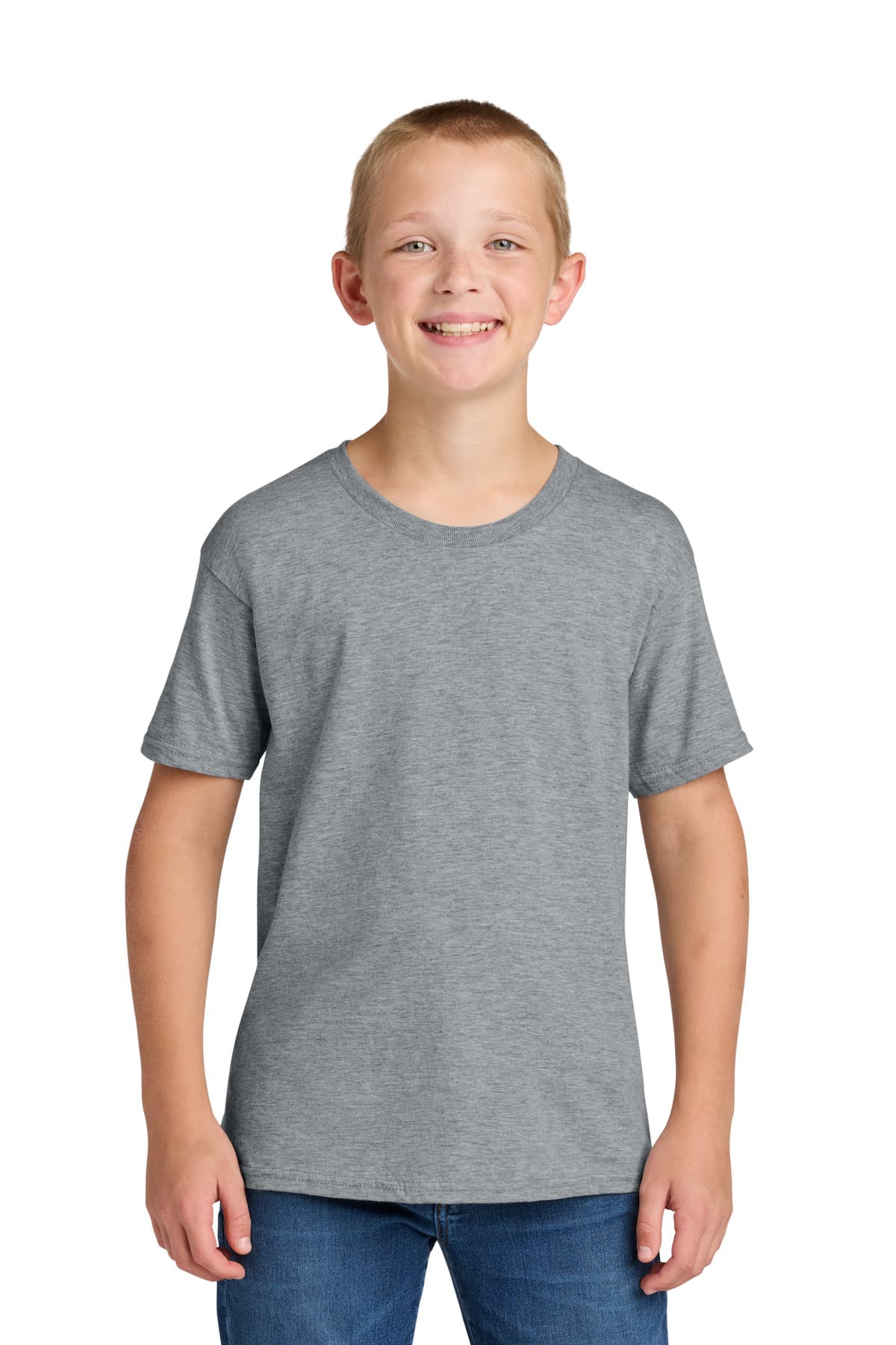 Jerzees Jerzees Ultimate Youth Ring Spun T-Shirt IC46B in Athletic Heather
