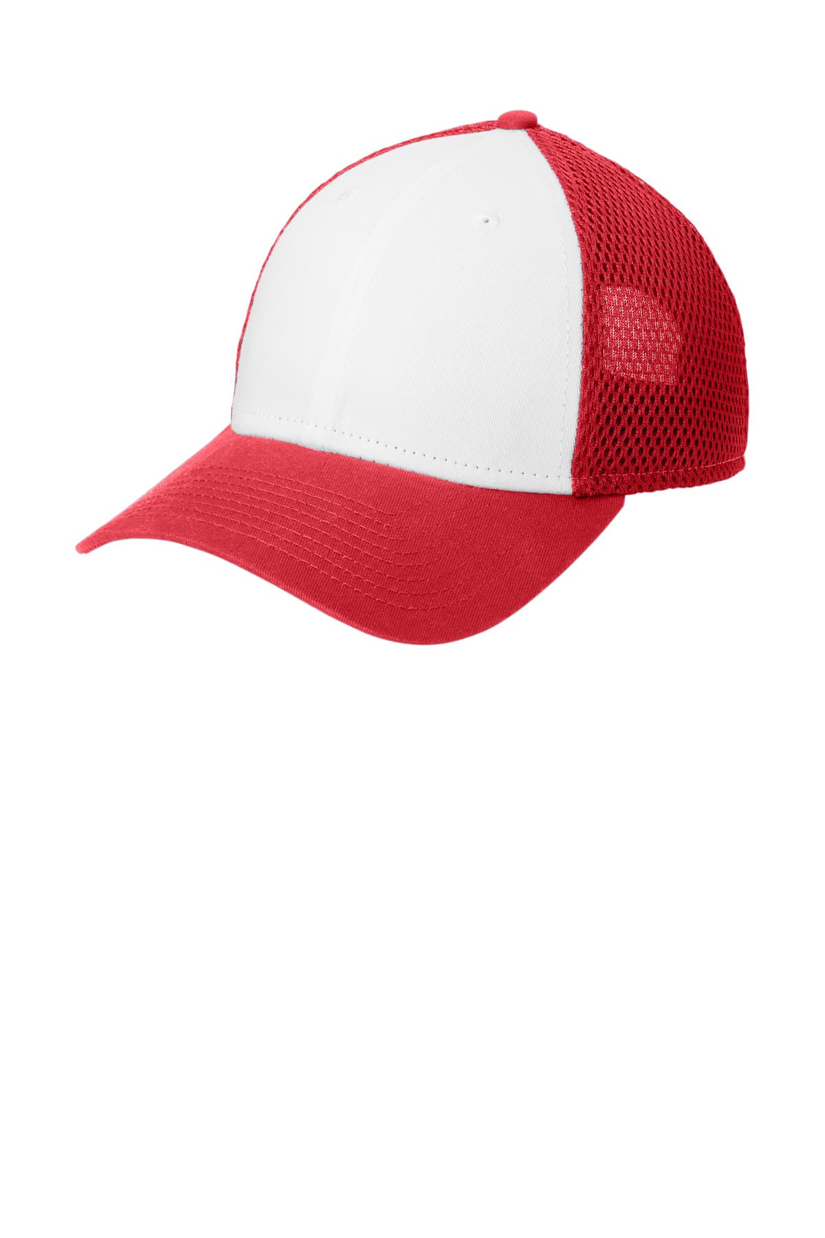 New Era New Era Snapback Contrast Front Mesh Cap. NE204 in White/ Scarlet Red