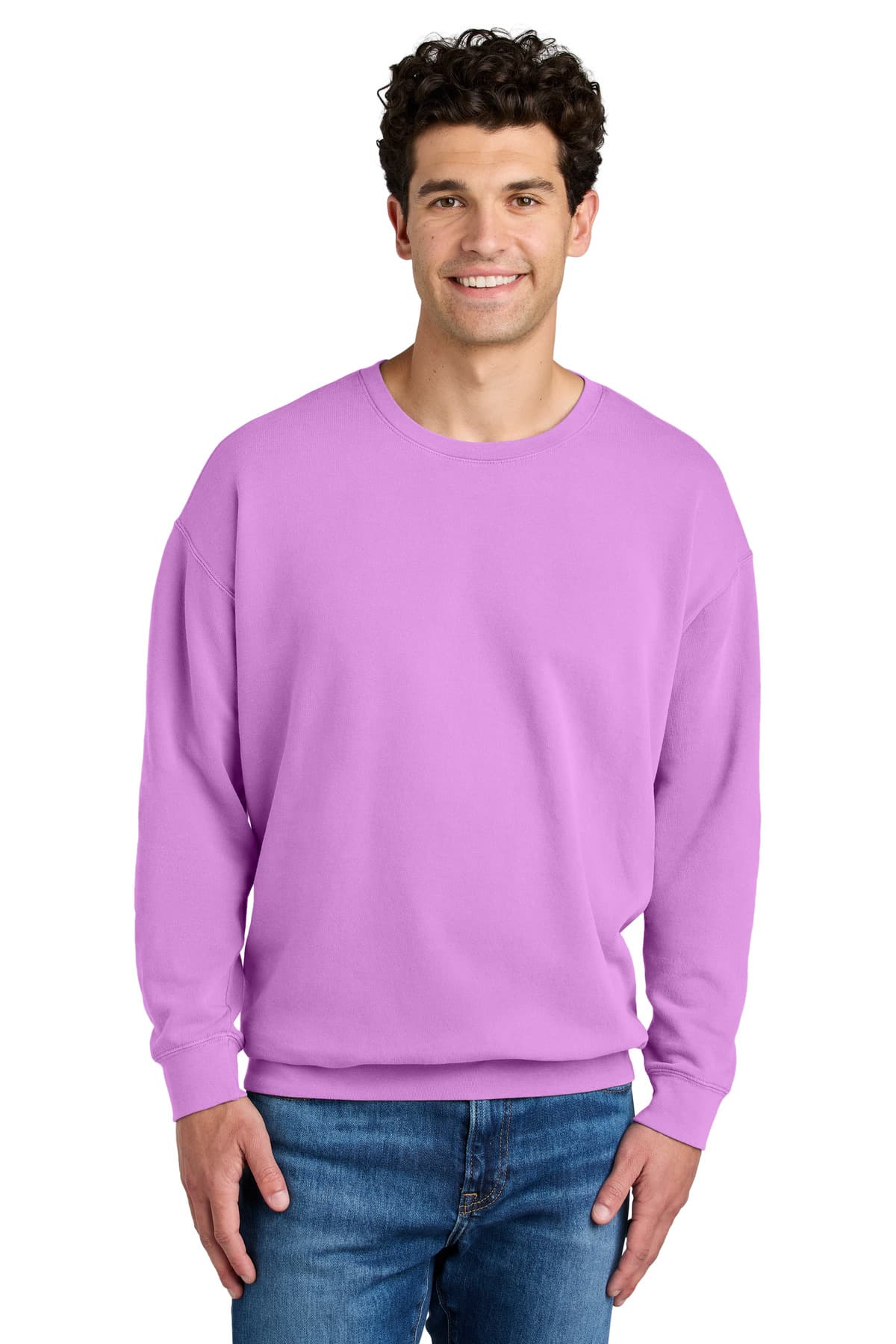 Comfort Colors Comfort Colors Lightweight Crewneck Sweatshirt 1466 in Neon Violet