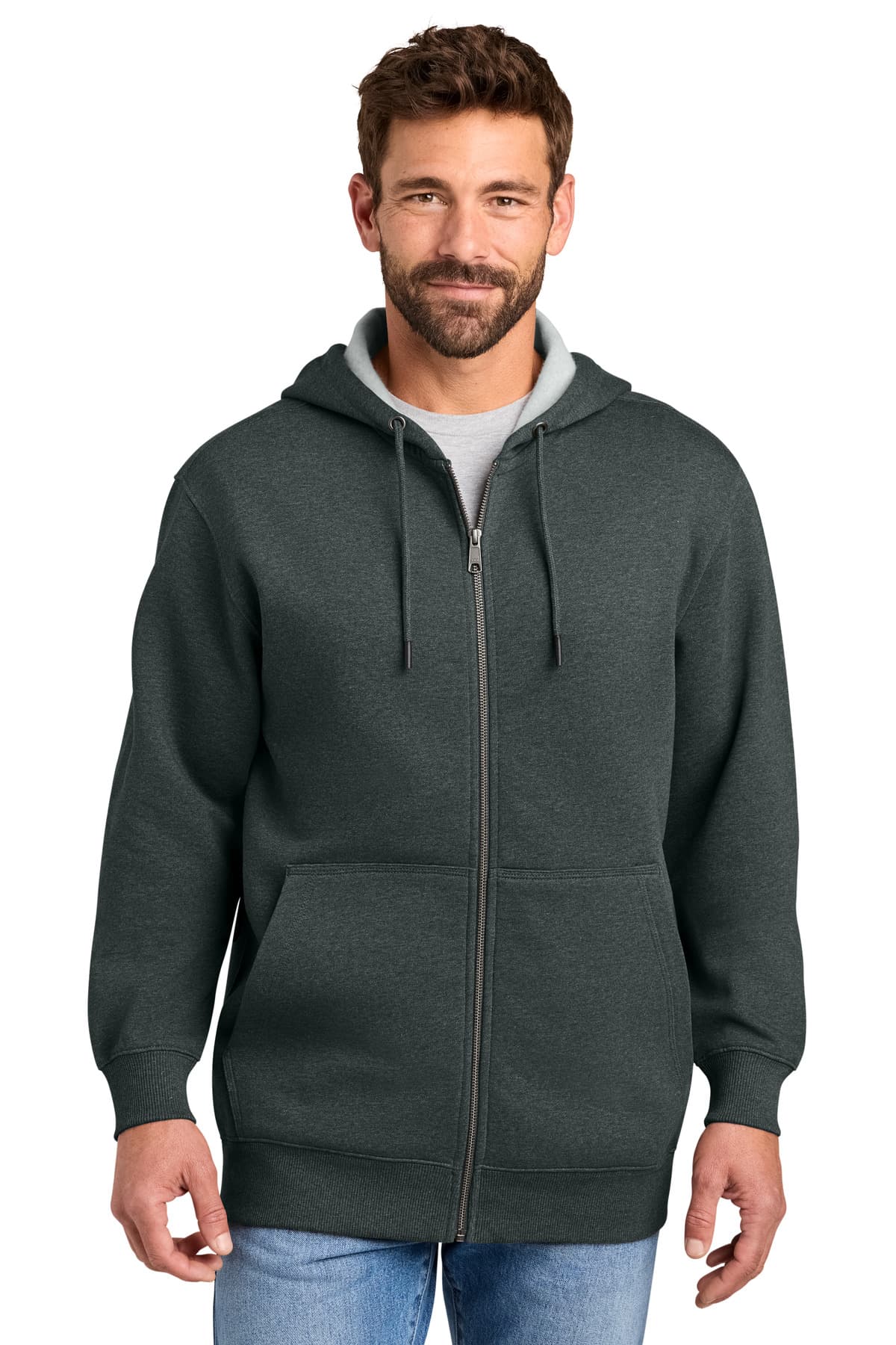 CornerStone CornerStone Tough Fleece Full-Zip Hoodie CSF631 in Charcoal Heather