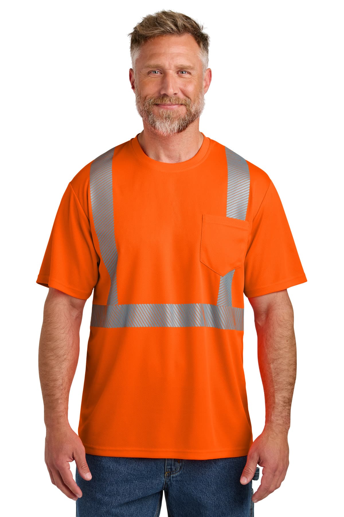 CornerStone CornerStone ANSI 107 Class 2 Segmented Tape Tee CS204 in Safety Orange