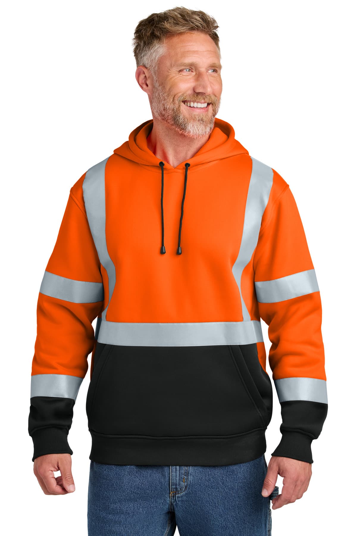 CornerStone CornerStone ANSI 107 Class 3 Heavy-Duty Fleece Pullover Hoodie CSF301 in Safety Orange
