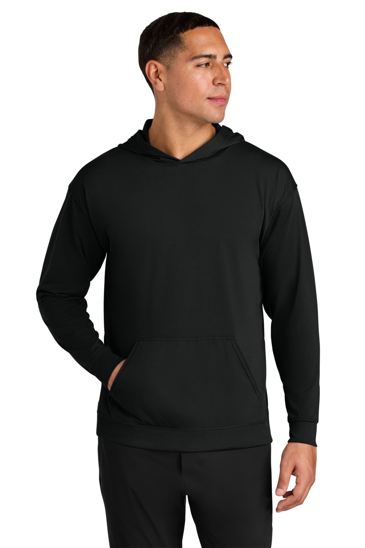 A4 A4 Softek Long Sleeve Hooded Tee A4N3528 in Black