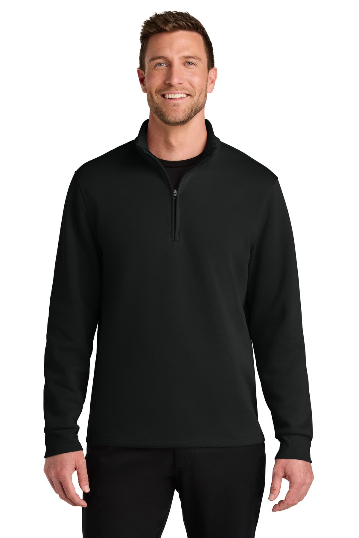 Port Authority Port Authority Wearever Signature Double Pique 1/4-Zip K210 in Deep Black