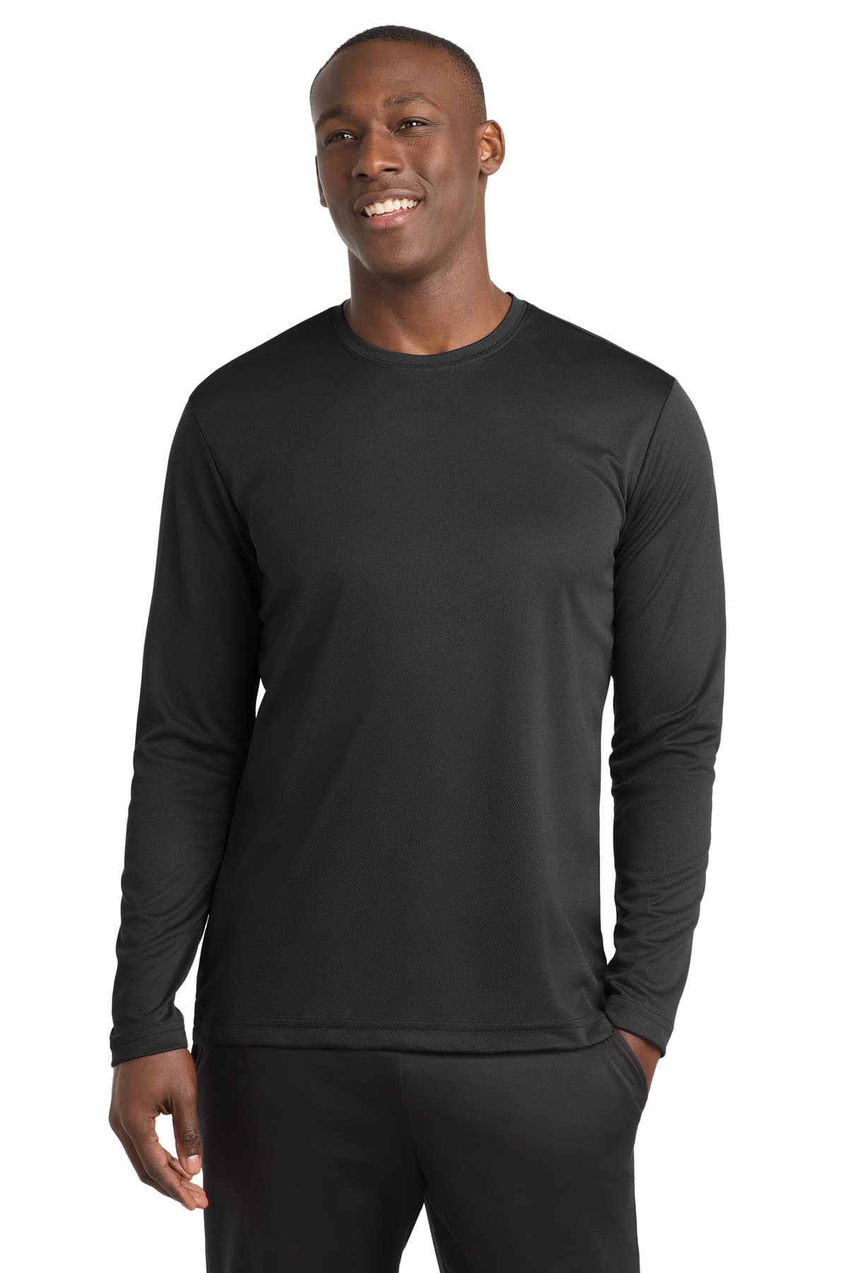 Sport-Tek Sport-Tek PosiCharge RacerMesh Long Sleeve Tee. ST340LS in Black