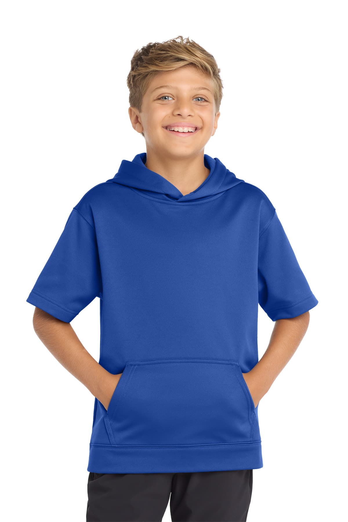 Sport-Tek Sport-Tek Youth Sport-Wick Fleece Short Sleeve Hooded Pullover. YST251