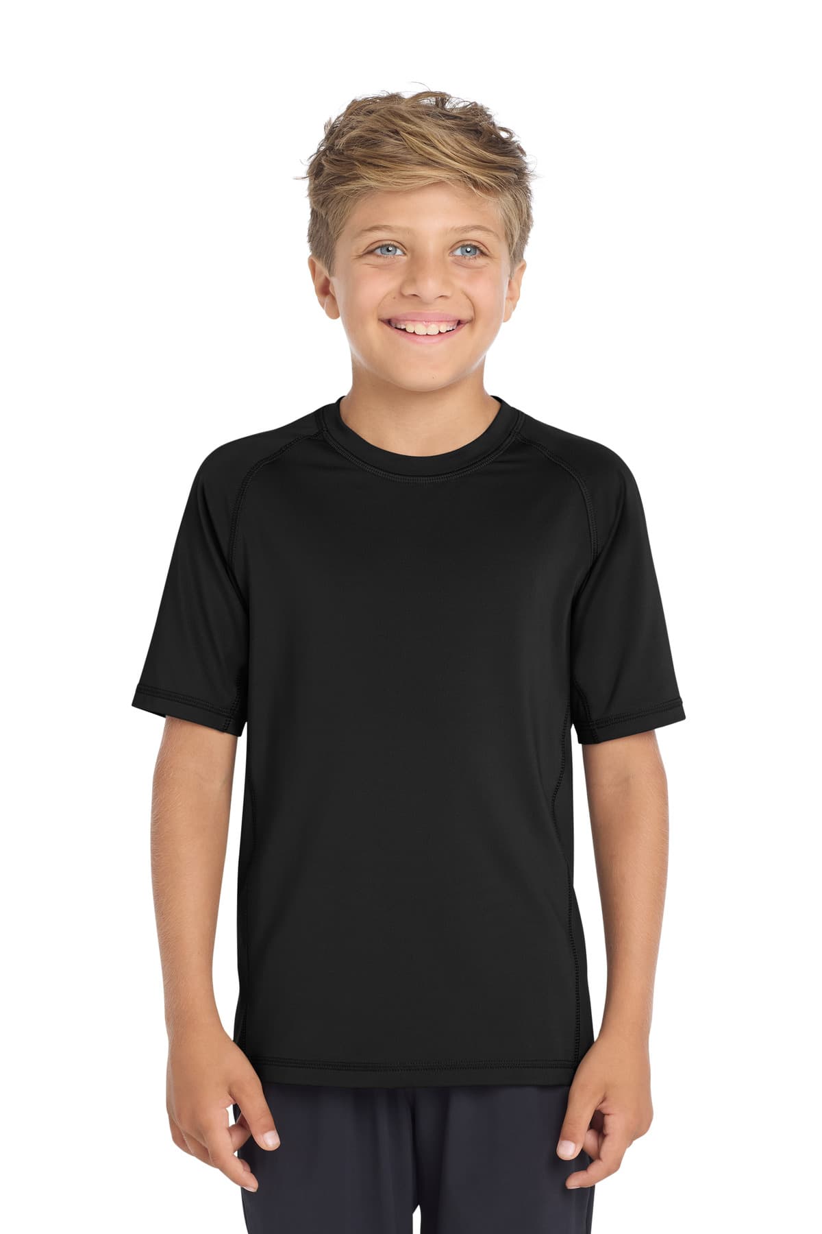 Sport-Tek Sport-Tek Youth Rashguard Tee. YST470 in Black