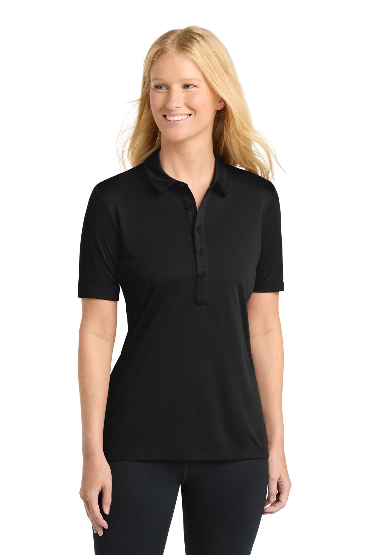 Sport-Tek Sport-Tek Women's Posi-UV Pro Polo. LST520 in Black