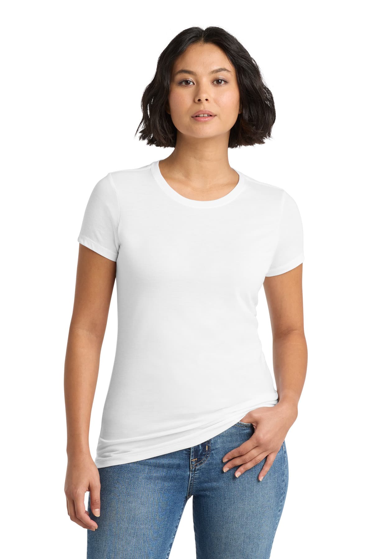District District Women's Perfect Tri Tee. DM130L in White