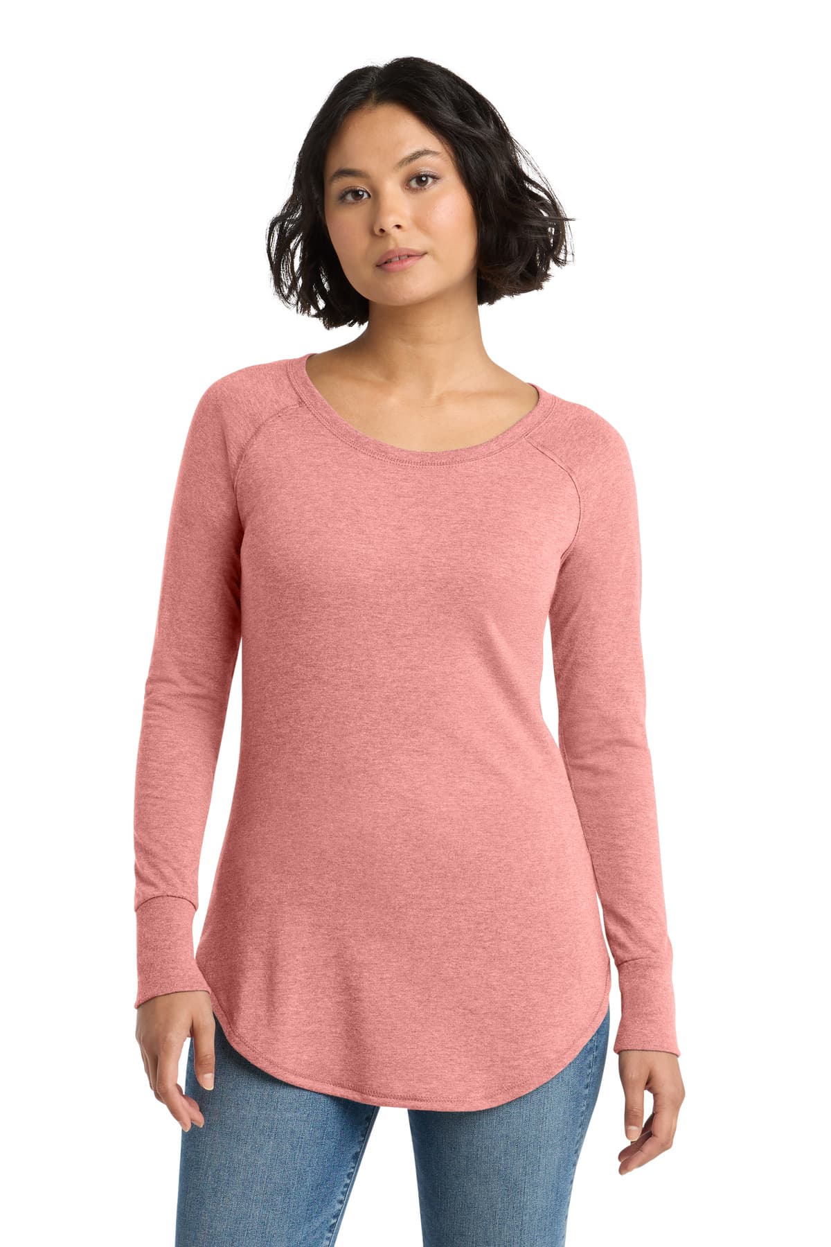 District District Women's Perfect Tri Long Sleeve Tunic Tee. DT132L
