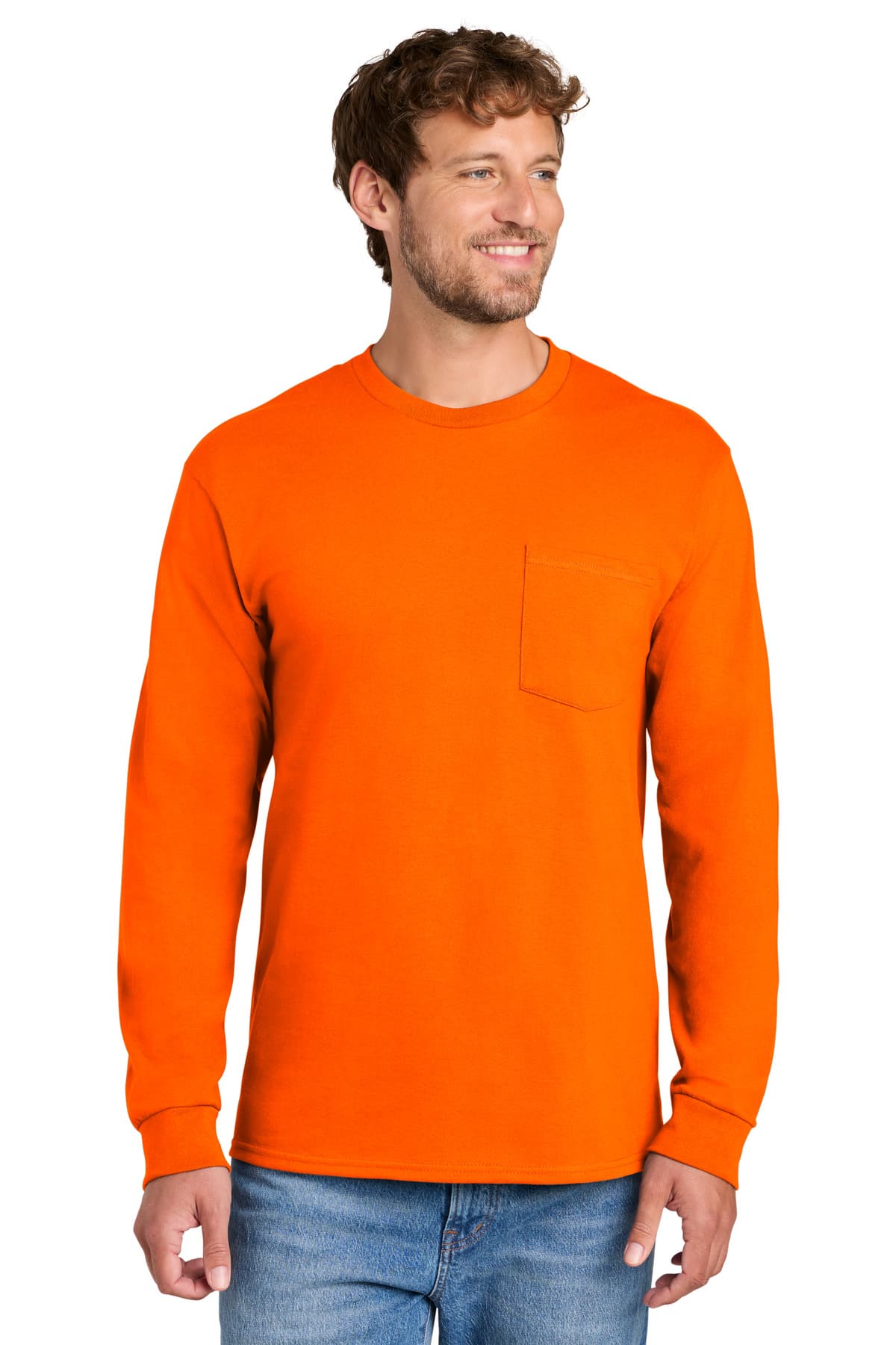 Port & Company Port & Co Long Sleeve Essential Pocket Tee. PC61LSP