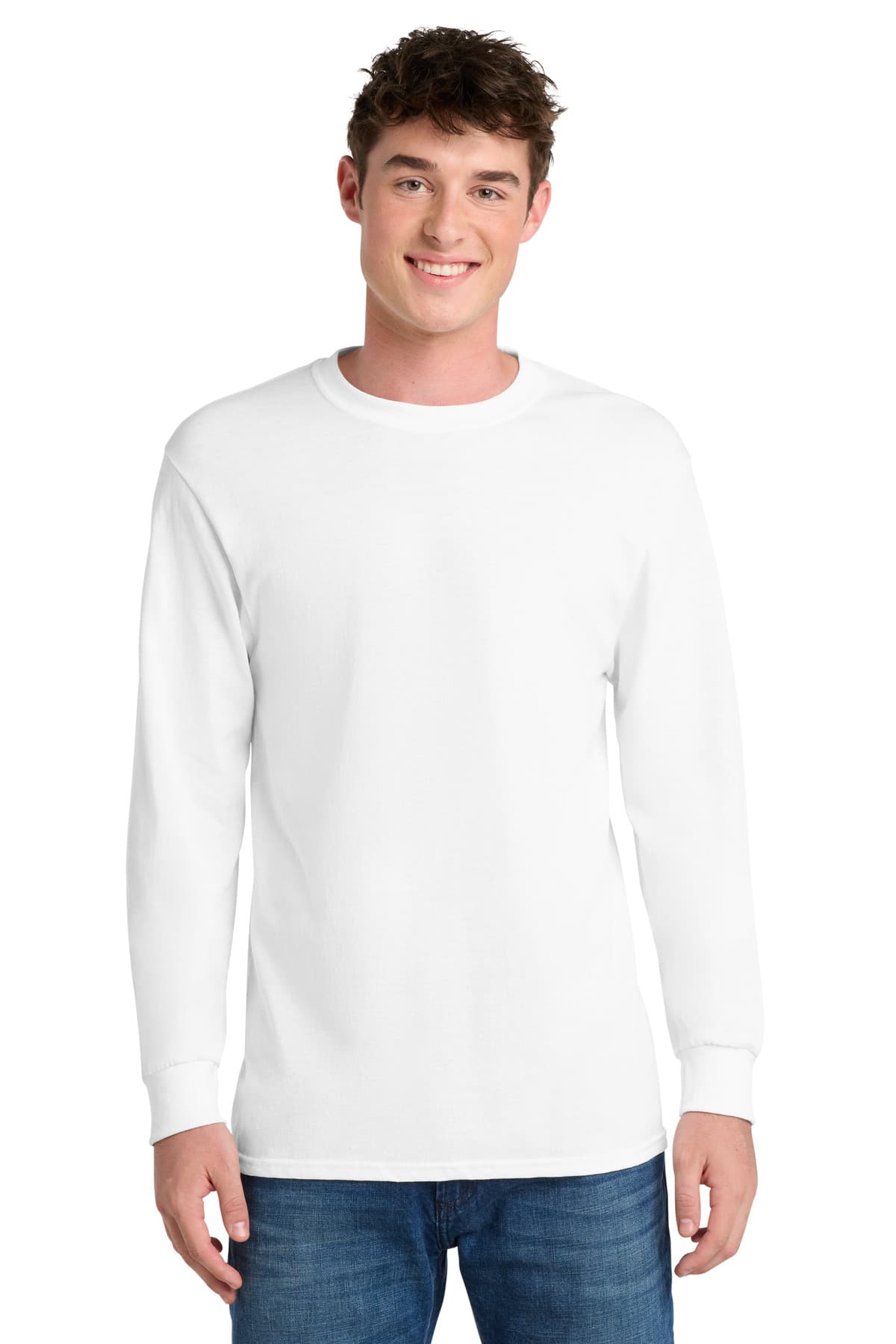 Port & Company Port & Co Tall Long Sleeve Core Blend Tee. PC55LST in White