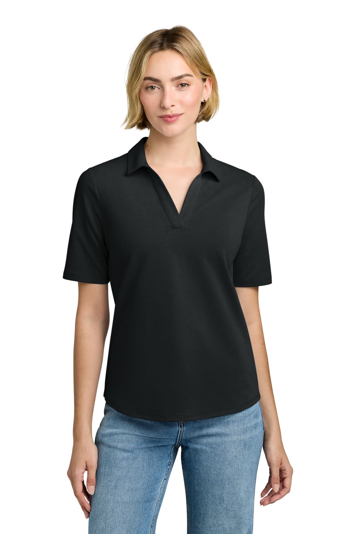 Brooks Brothers Brooks Brothers Women's Pinpoint Pique Polo BB18223 in Deep Black