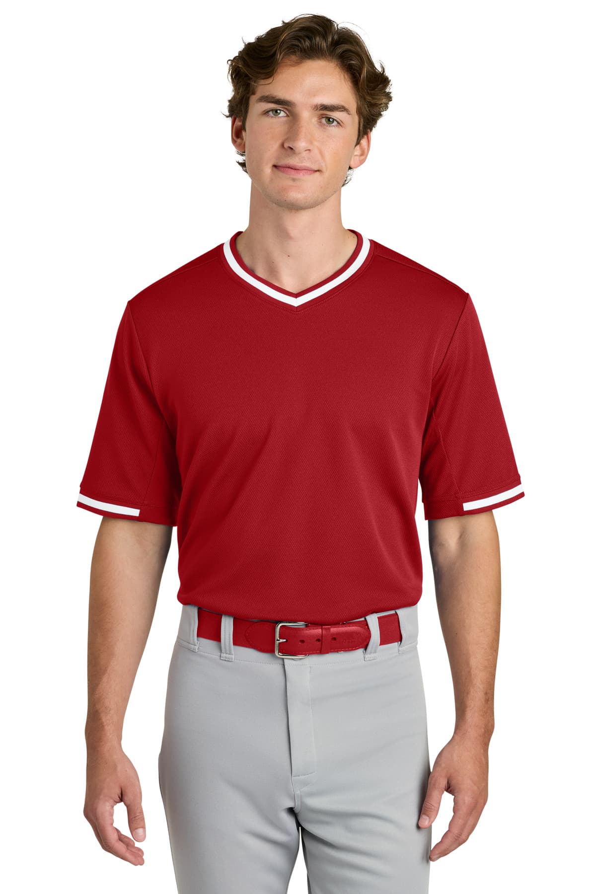 Sport-Tek Sport-Tek Tough Mesh V-Neck Baseball Jersey ST221