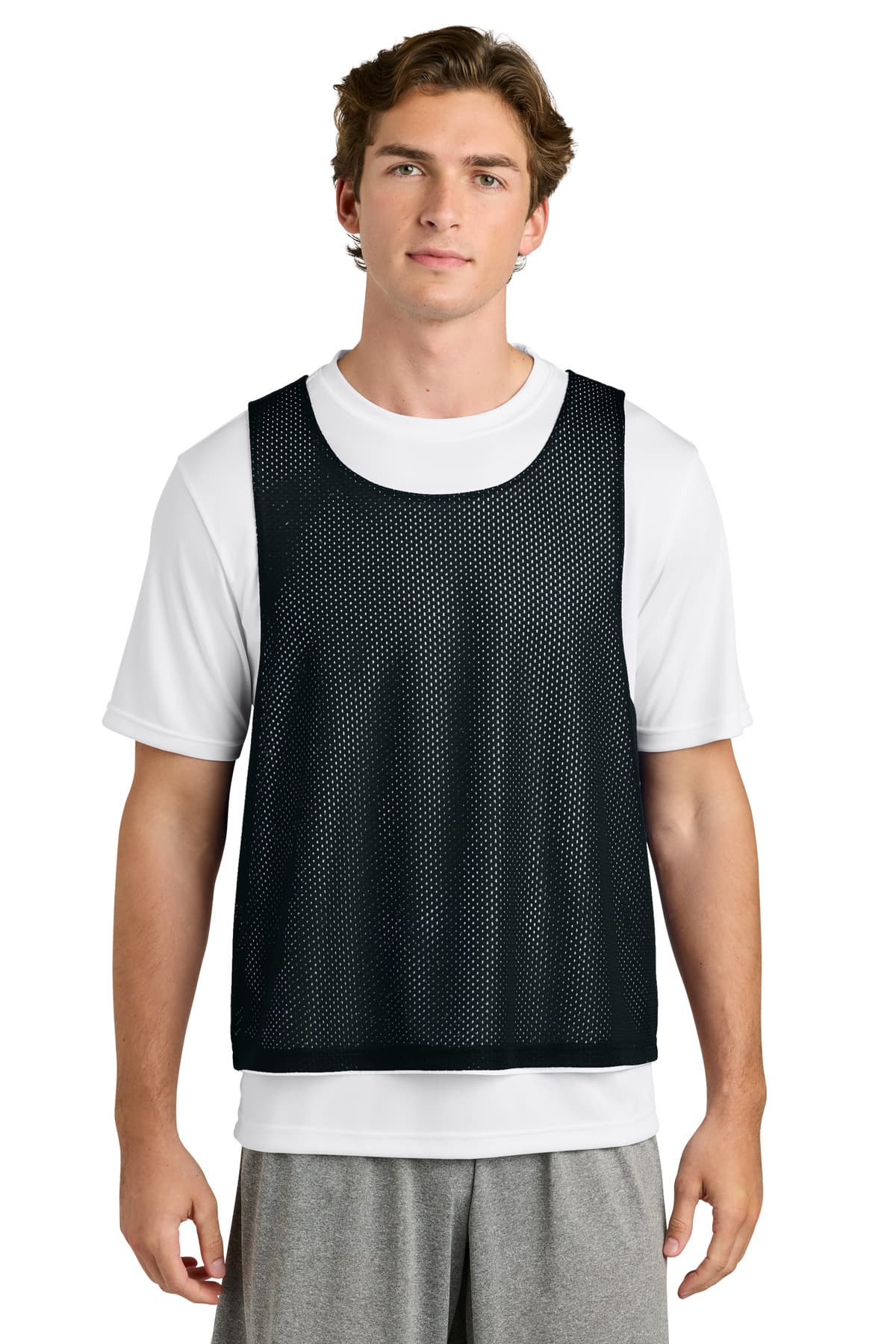 Sport-Tek Sport-Tek Lacrosse Reversible Pinnie ST512 in Black/ White