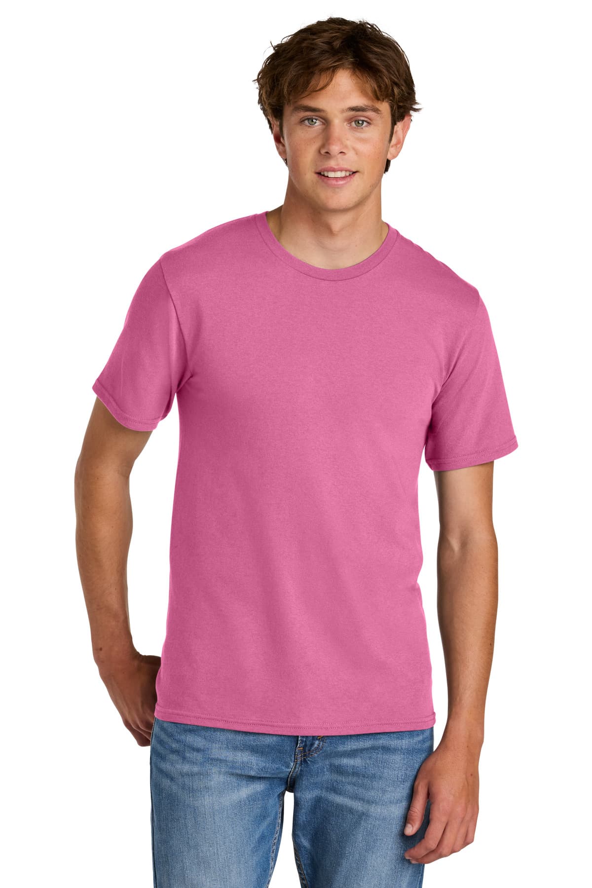 Port & Company Port & Co Easy Cotton Tee PC43 in Awareness Pink