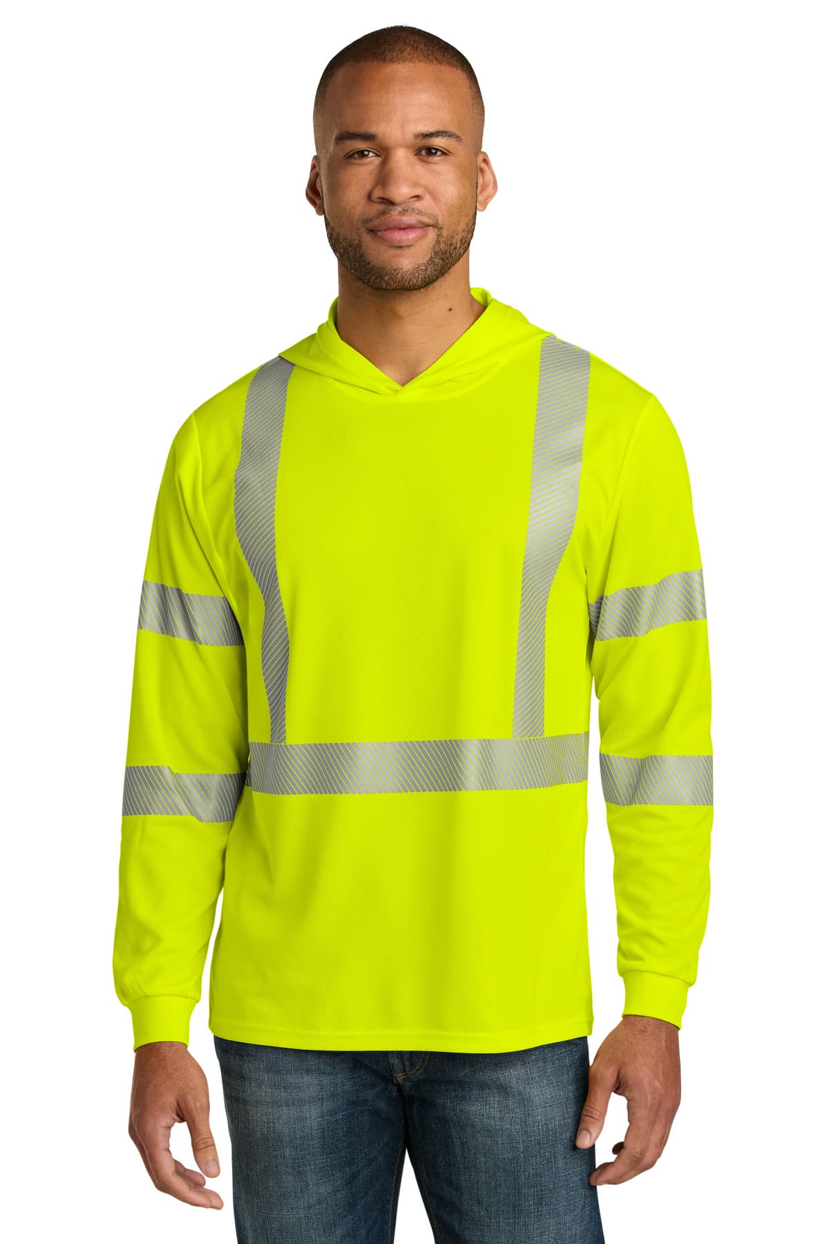 CornerStone CornerStone ANSI 107 Class 3 Long Sleeve Segmented Tape Hooded Tee CS208