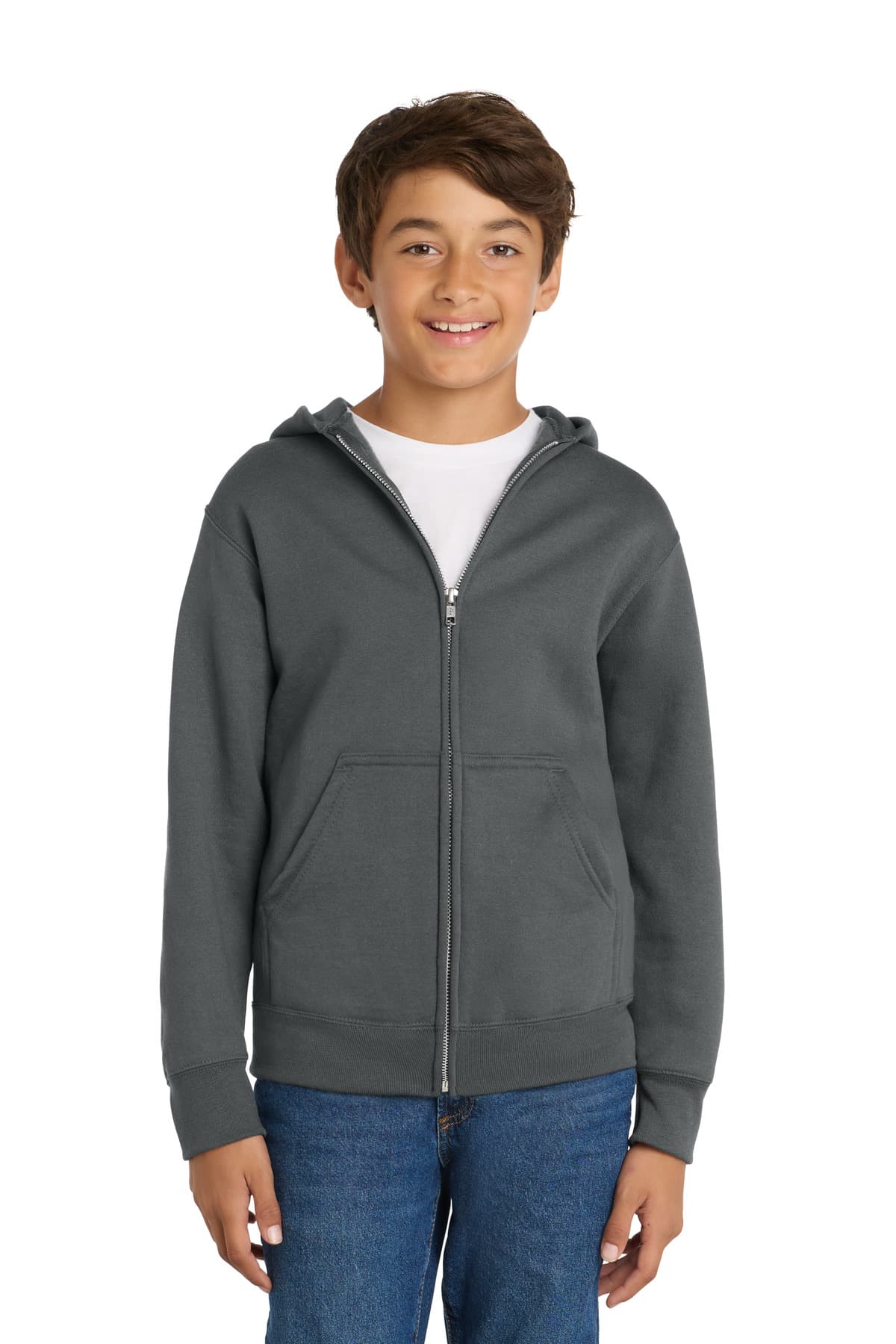 Port & Company Port & Co Youth Core Fleece Full-Zip Hooded Sweatshirt PC78YZH