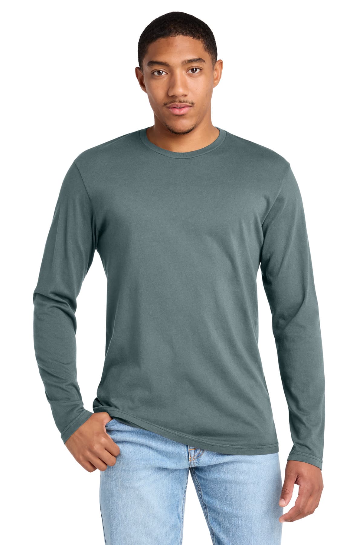 District District Wash Long Sleeve Tee DT2103 in Deep Steel Blue