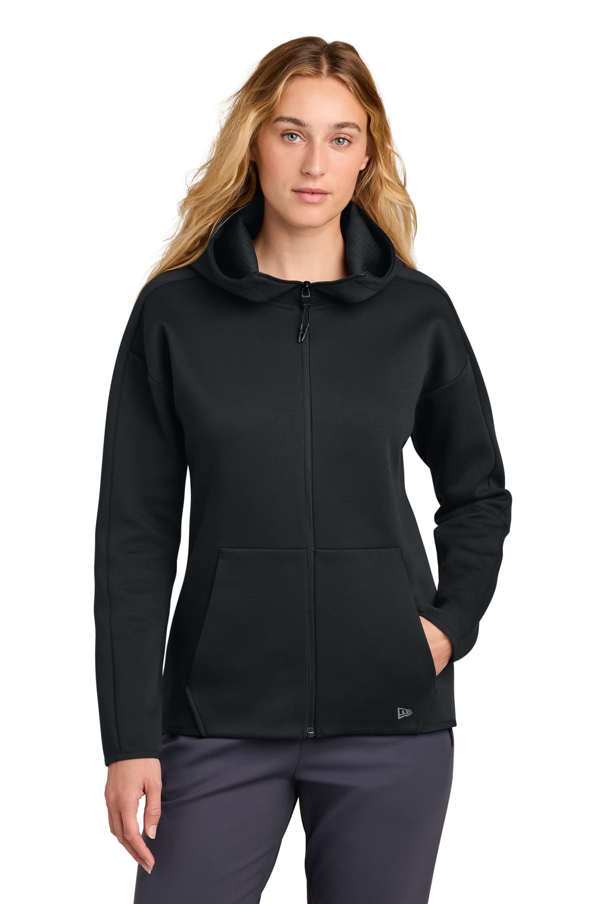 New Era New Era Women's Double Back Full-Zip Hoodie LNEA566 in Black