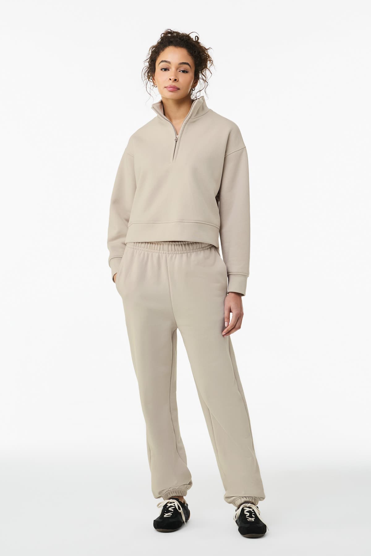 Bella + Canvas BELLA+CANVAS Women's 10-Ounce 1/2-Zip Pullover BC4540 in Dust