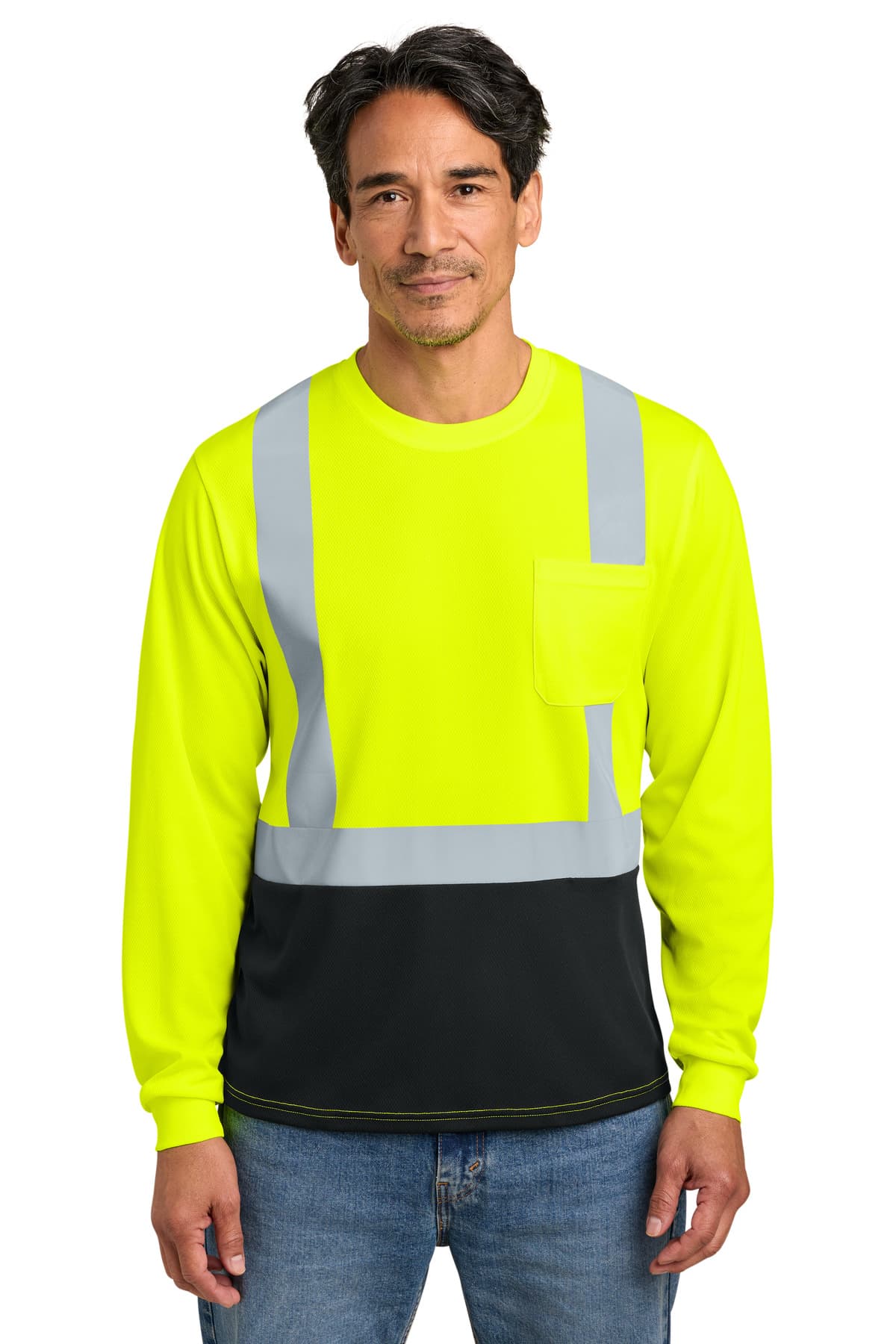 CornerStone CornerStone ANSI 107 Class 2 Long Sleeve Mesh Blocked Tee CS207