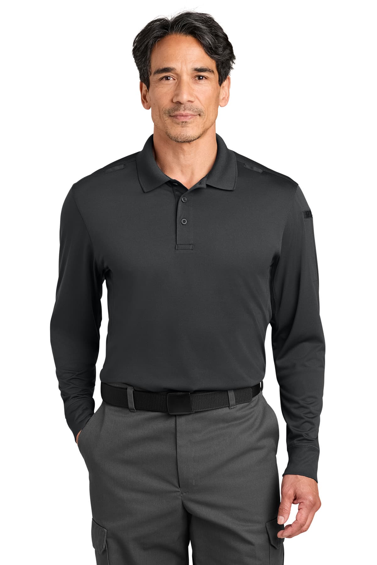 CornerStone CornerStone Workwear Pro Tactical Long Sleeve Polo CS452LS in Echo Steel