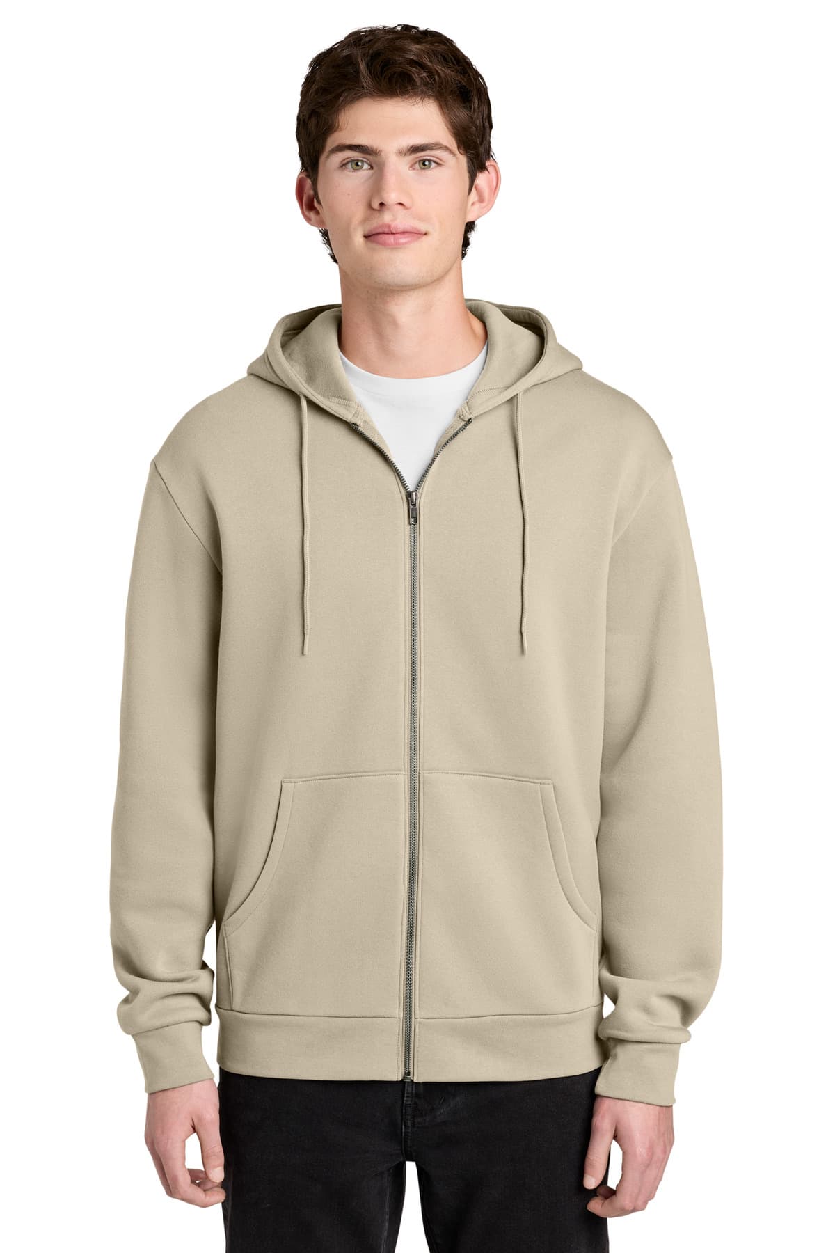 District District MelloFleece Full-Zip Hoodie DT6702 in Chai