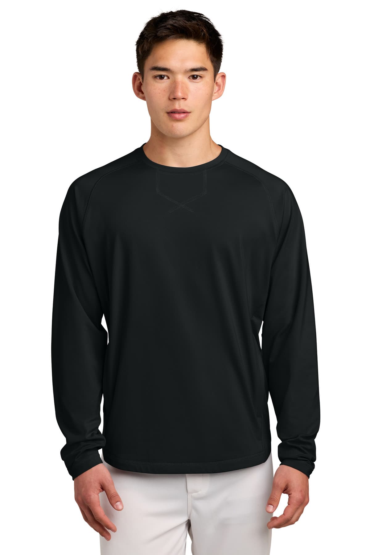 Sport-Tek Sport-Tek Sport-Wick Stretch Pocketed Crewneck ST859 in Black